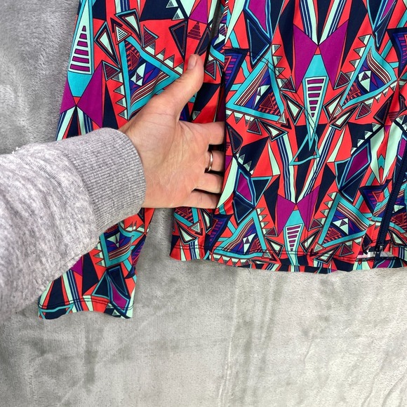 Title Nine Carve Designs Women's Large Athletic Full Zip Jacket Geometric Light - Picture 4 of 7